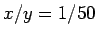 ${x}/{y} = {1}/{50}$